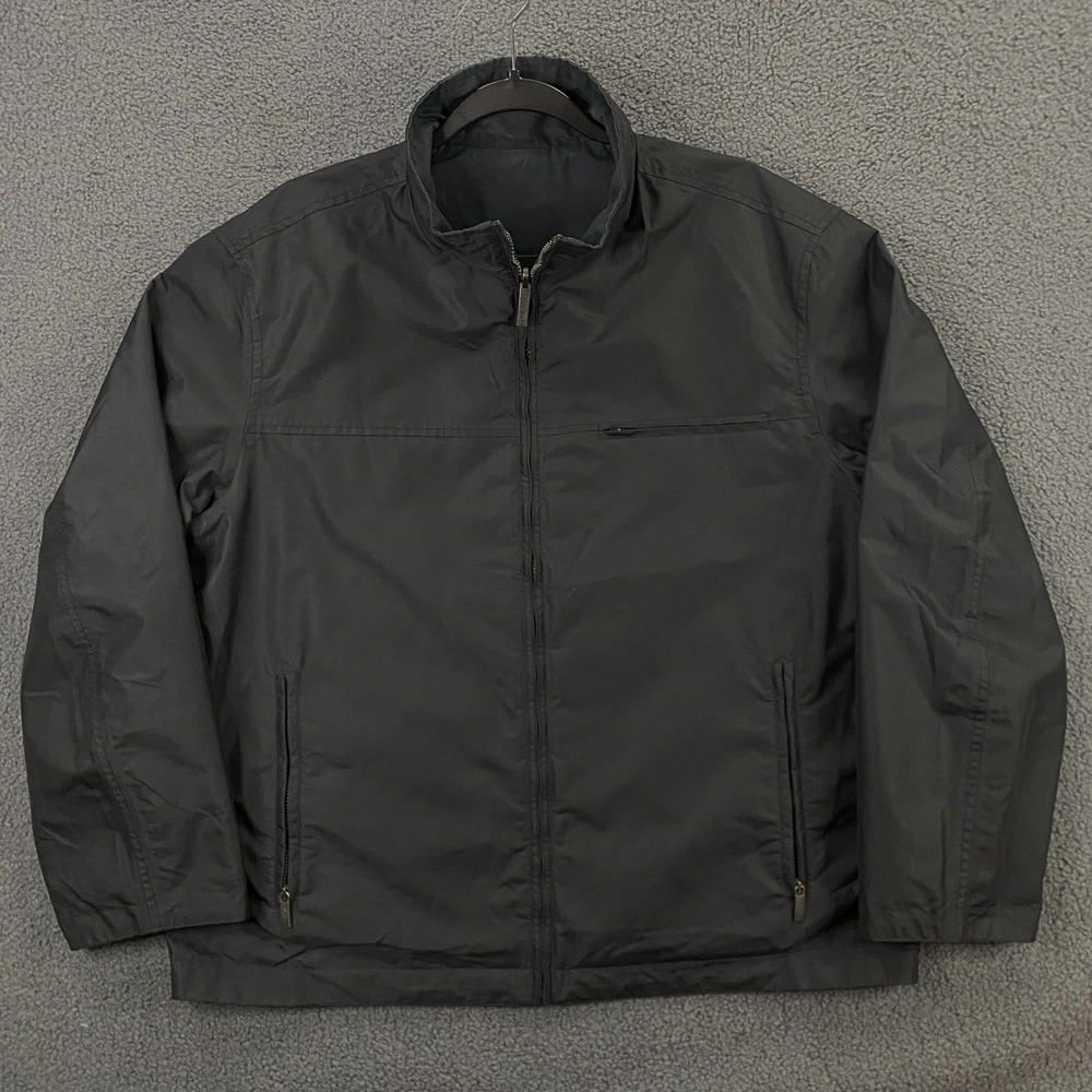 Zegna Sport Microtene Jacket Men Medium Reversible Windbreaker Nylon Black Navy‎